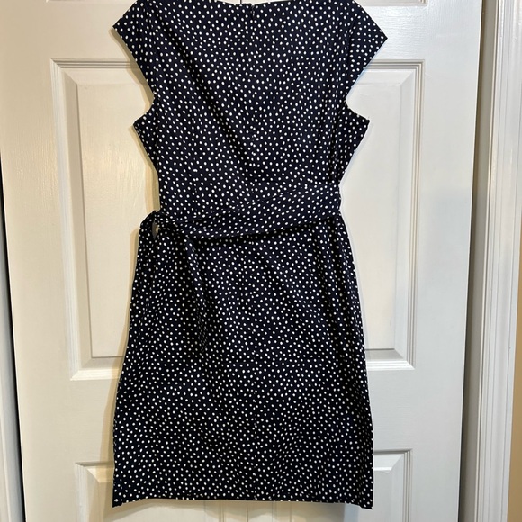 NWT s.OLIVER Black Label Dress Side Tie US Size 12 Blue Polka Dots Cap Sleeves - Picture 10 of 14